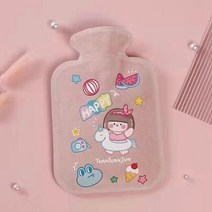 핫팩Cute Soft Velvet Hot Water Bottle Bag for Girls Hand Warmer Heat Pack Belly Relieve Pain Winter, 05 E