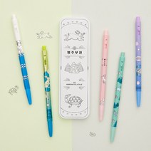 모나미 153 별주부전(5본입) 볼펜 틴케이스 한정판 토끼 거북이