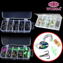 루어 낚시 배스 대 웜 바늘 스푼 와이드갭훅 트레블훅 광어 갈치 태클박스 보조 가방 소품 세트, 트레블훅 5종세트