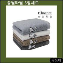 KDM 송월타월 스누피 리버(40) 한국 전통 기념품 제주도 기념품 5장 어린이집 생일선물 답례품 수건, KDM 1