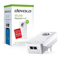 devolo 8733 WLAN 리피터 WiFi 리피터+ ac - 최대 1 200Mbit/s 메시 WLAN 증폭기 액세스 포인트 WLAN 소켓 WiFi 확장기 2x LAN 연결 흰색 -13963, 소켓 없이