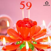 멜로디 생일축하 폭탄 회전 연꽃초, 레드