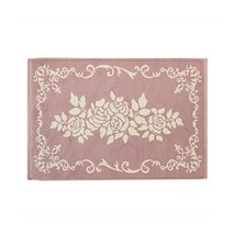 로즈 타월지 목욕 매트 핑크 면 100%