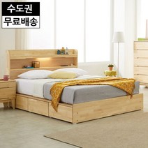 로하 자작나무 원목 침대프레임 부부 2인용 킹사이즈, 단품