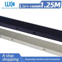 랙기어 1.25 모드 헬리컬 랙 1400mm 670mm 기어 및 금속 강철 피니언 세트 CNC 기계 용 1 개, [02] right helical 670mm
