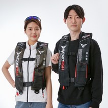 XL(대) 스트라이프 1포켓 자동팽창식 구명조끼 KC 수분감지 책임보험 가입 FREE 사이즈, 블랙(골드)