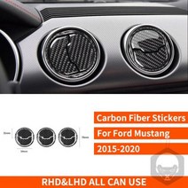 자동차 진짜 탄소 섬유 커버 페이스트 인테리어 수정 액세서리 머스탱 GT 2015 2016 2017 2018 2019 2020 스틱 업 장식, 10, 10