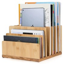대나무 책상 선반 우편 정리함 나무 7 슬롯 정리함 및 액세서리 문서 책 종이 지폐 서류 트레이 사무실 정리 파일 바인더 폴더 홀더 분류기 책상용187125