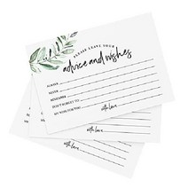 Bliss Collections Mad Libs 조언 및 소원 카드 새로운 미스터 앤 미세스 신랑 신부 신혼 부부 결혼식 피로연 장식 또는 암탉 파티에 완벽한 추가 4x6 50장, 소박한 녹지