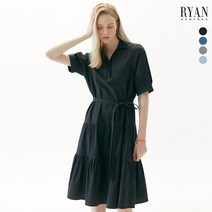 리안뉴욕 니트 카라 배색 원피스 4종 택1