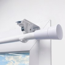 [굿즈팡팡] 못 없이 다는 커튼 봉 못없는커튼봉 안뚫어고리 + 봉브라켓, 화이트 1세트(3개구성)