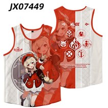 3D프린트 게임 Genshin Impact Oversized T Shirt 여성 남성 Klee 4939358706, 4XL, vest