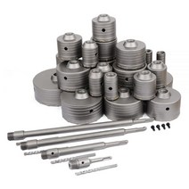 콘크리트 앙카 드릴비트 못 나사 석고 피스 플러스 해머 드릴 벽 구멍 톱 드릴 비트 세트 커터 라운드 샤프트 시멘트 돌 구멍 오프너, 160mm