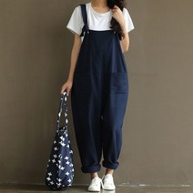 넉넉한 보이핏 여자 빅사이즈 오버핏 멜빵바지