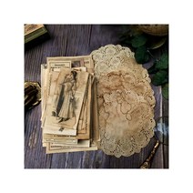 핸드메이드 커피 염색 세트 페이퍼 도일리 레이스 패드 41매, 단일세트상품