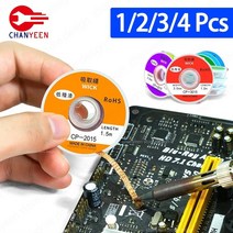 용접 솔더 심지 디 링 브레이드 테이프 구리 리무버 와이어 링 윅 주석 납 코드 수리 도구, 4.0mm x 1.5m, 4 Pcs