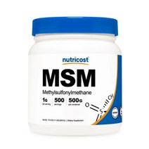 뉴트리코스트 MSM 분말 파우더 대용량 500g / Nutricost MSM Powder (Methylsulfonylmethane), 1개