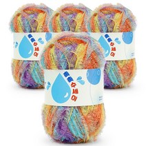 쎄비 촉촉 수세미 실 80g 4p, 205 레트로믹스, 345m