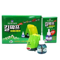 킬파프 코드형 훈증기 기계 + 리퀴드 리필3개 45일지속 전자모기향 모기살충제 모기약 액체모기향