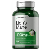 해외 Horbaach 버섯 추출 사자 갈기 4200mg 120캡슐