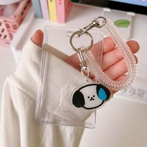 포카홀더 바인더 키링 아크릴 투명 3 인치 Photocard 사진 홀더 카드 문구 용품, dog