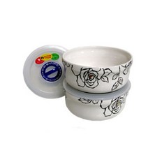 WSO444136철기아트 도자기 반찬통 체크락 (중) 2세트 밀폐용기