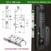 RAYKUBE 투야 와이파이 스마트 도어락 홈용 자동 전자 생체 인식 잠금 TT 지문 FM09 신제품, TT Lock Version, 22x195mm
