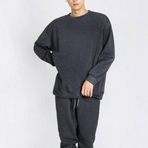 남자 면 오버핏 기모 무지 맨투맨 티셔츠