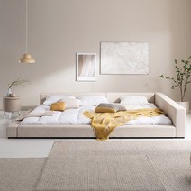 아씨방가구 제로 밸런스 패밀리침대 SS+SS 프레임, 파스텔그레이