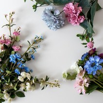 인테리어 여름 꽃 조화 (6style) 리시안 찔레장미 스카비오사 장녹수 클레마티스 다알리아 인조꽃, 연핑크