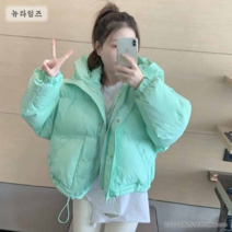여성 겨울 숏 후드 오버핏 다운 점퍼 패딩 뉴타임즈 A11