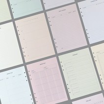 6공 다이어리 속지 A5 20종 먼슬리 위클리 투두리스트 필사노트 감사노트