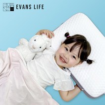 에반스라이프 쿨젤 메모리폼 소형 낮은 어린이베개 30X50, 화이트