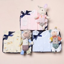 [압소바1] 7부내의+인형딸랑이세트 3종택1 QAYB-103P1 [임신 출산 백일 돌선물]