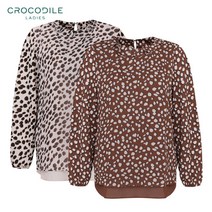 _크로커다일레이디 호피 패턴 러플장식 티셔츠 CL0FTS108