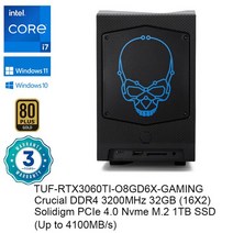 인텔 NUC 코어 i7-12700 프로세서 4.9GHz UHD 그래픽 770 썬더볼트 4 와이파이 6E 블루투스 5.2 컴퓨터 미니 PC NUC12DCMi7, Core i7-12700, UK, 32GB 1TB RTX3060Ti