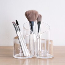 투명 아크릴 원형 브러쉬 정리 꽂이, 투명 (C27)