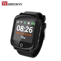 GPS 위치추적기 노인 스마트 시계 d200 ip68 방수 gps + lbs + wifi 위치 추적 분실 방지 smartwatch 심박수 모니터 낙하 경보, 검은 색