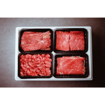 [엄마들푸드] 눈 내린 한우 신년세트 1등급 한우(암소) 등심 300g / 불고기 300g(냉동) / 국거리 300g / 사태 300g