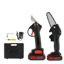 전지가위 귤따기 충전식 충전가위88VF 2 1 30MM 무선 전정 가위 Pruner 4 인치 전기 체인 톱 정원 목공 도, 01 Shear saw set_02 EU PLUG