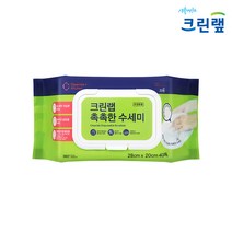 크린랩 촉촉한 수세미 40매 (28x20cm) / 과일 세척 일회용 청소