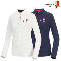 [마코 SALE] (여성)하운드체크패턴카라 티셔츠_MJW3TS01