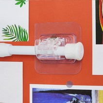 커텐봉 후크 1세트(2개) 못필요 없는 주방 커텐봉 걸이, 화이트