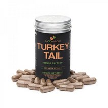 Turkey Tail Mushroom 베타 글루칸 이뮨 60 Capsules 500mg Each Hot Water Extract 30% Beta-D-Glucans