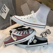 [오노마] ONM 스니커즈 뮬 캔버스단화 여성 슬립온 꽃무늬 봄