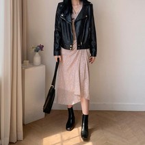 시크 사선지퍼 라이더자켓 에코레더 코디 대학생 가을