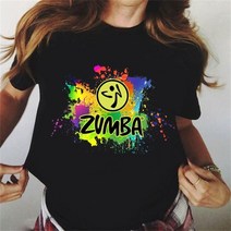 줌바 댄스 피트니스 티셔츠 여성 여름 시원한 블랙 반팔 캐주얼 Zumba 화이트 상의