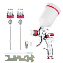 스프레이건 후끼 페인트 분사기 도색 도장 nasedal hvlp 600ml 컵 중력 벽, nt-2008 레드 킷3