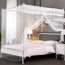 구매대행 플로어 스탠드 더블 모기장 1.5m 공주 바람 1.8m 침대 가정 학생041501j, 02. 빅 화이트