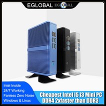 미니PC 팬리스 EGLOBAL-팬리스 미니 PC 인텔 i5 7200U i3 7167U DDR4 DDR3 Nuc 컴퓨터 리눅스 윈도우즈 10 프로 구성 요소 4K HTPC HDMI, [01] 8G Ram 512G SSD WiFi, [02] i3 4010Y 4010U DDR3L